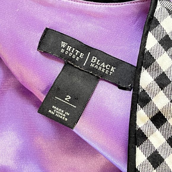 White House Black Market Modern Gingham Sheath Dress Back Cutout Size 2 - Picture 13 of 14